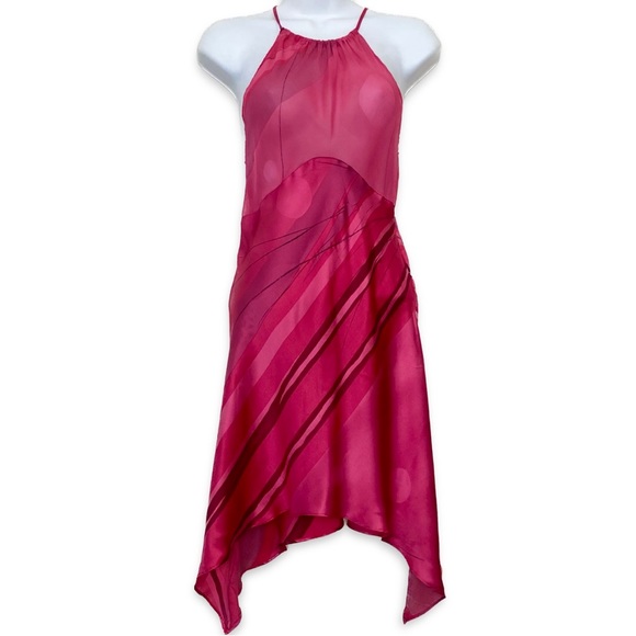 Victoria's Secret Other - Y2K Victoria’s Secret Silk Chiffon Sheer Stripe Fairy Halter Slip Dress Chemise